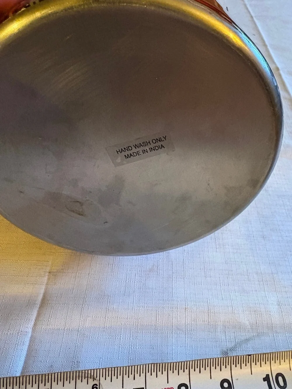 Plaid Red Metal Ice Bucket with Handle